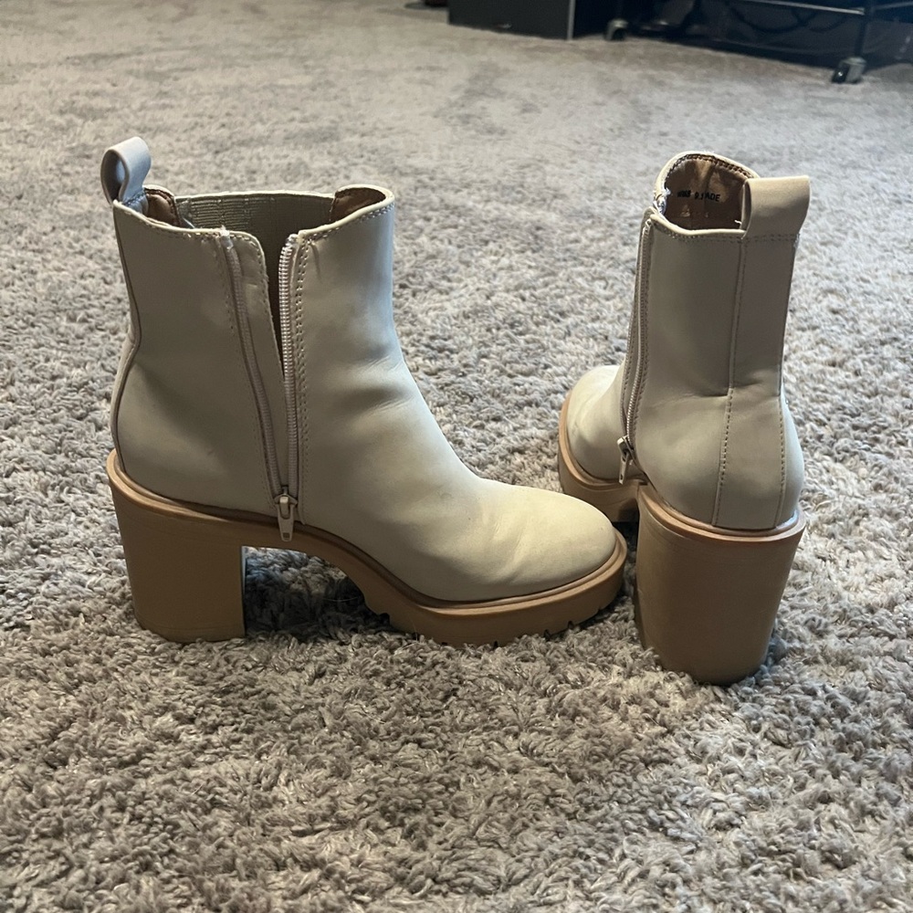 Women's Cream Ankle Boots